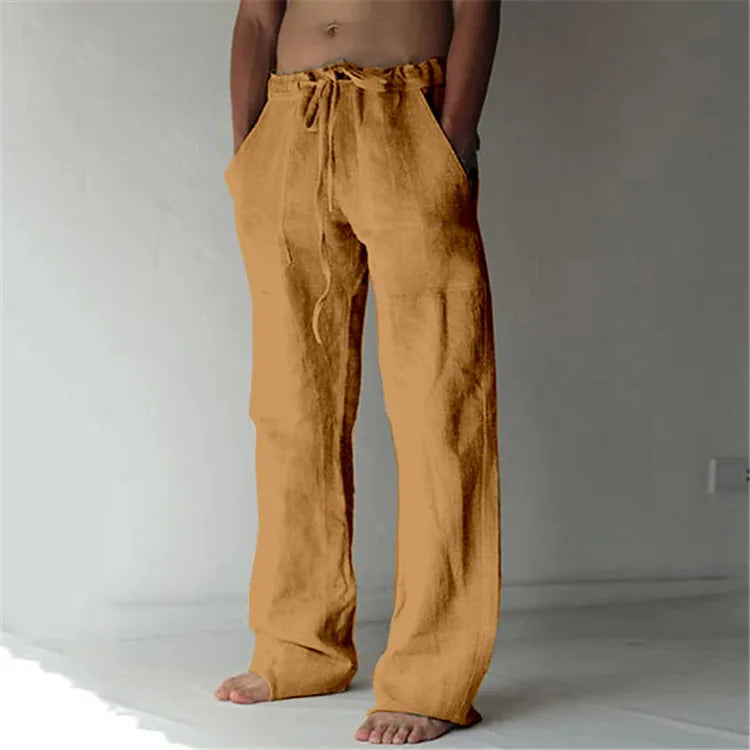 Pantalones de lino algodón y lino