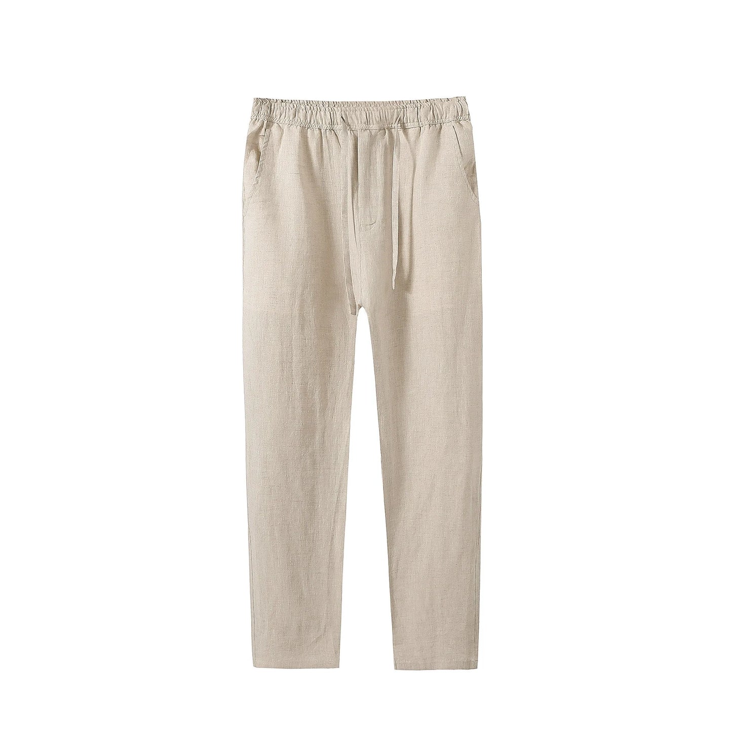 Pantalones casuales de lino hasta el tobillo