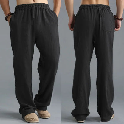 Pantalone ropa informal De algodón y lino