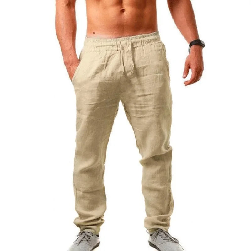 Pantalones de lino y algodón