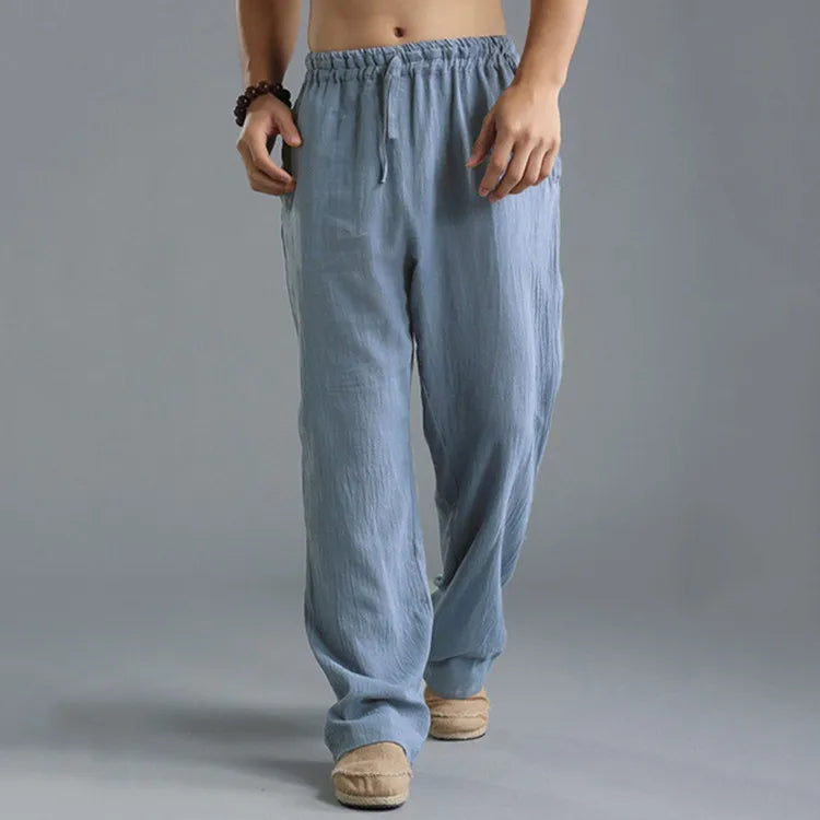 Pantalone ropa informal De algodón y lino