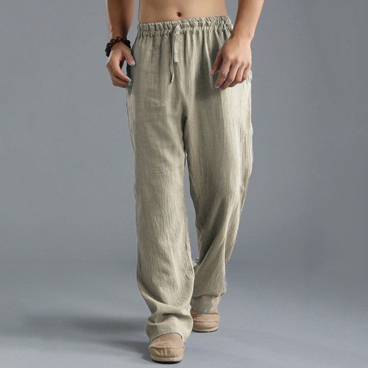 Pantalone ropa informal De algodón y lino