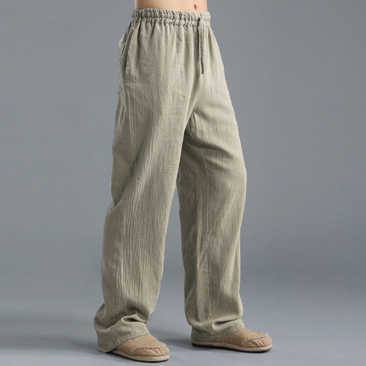 Pantalone ropa informal De algodón y lino
