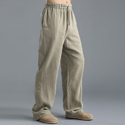 Pantalone ropa informal De algodón y lino