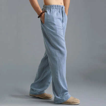 Pantalone ropa informal De algodón y lino
