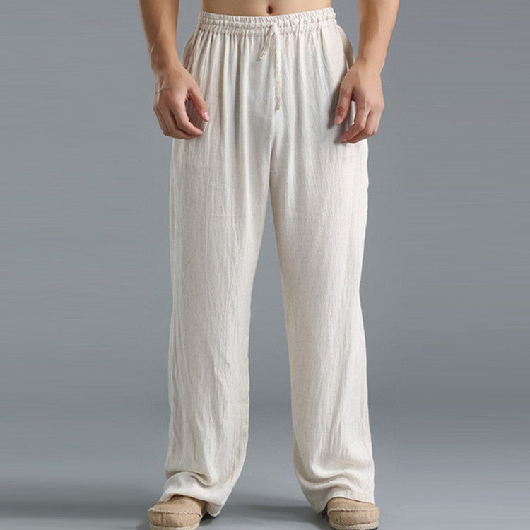 Pantalone ropa informal De algodón y lino