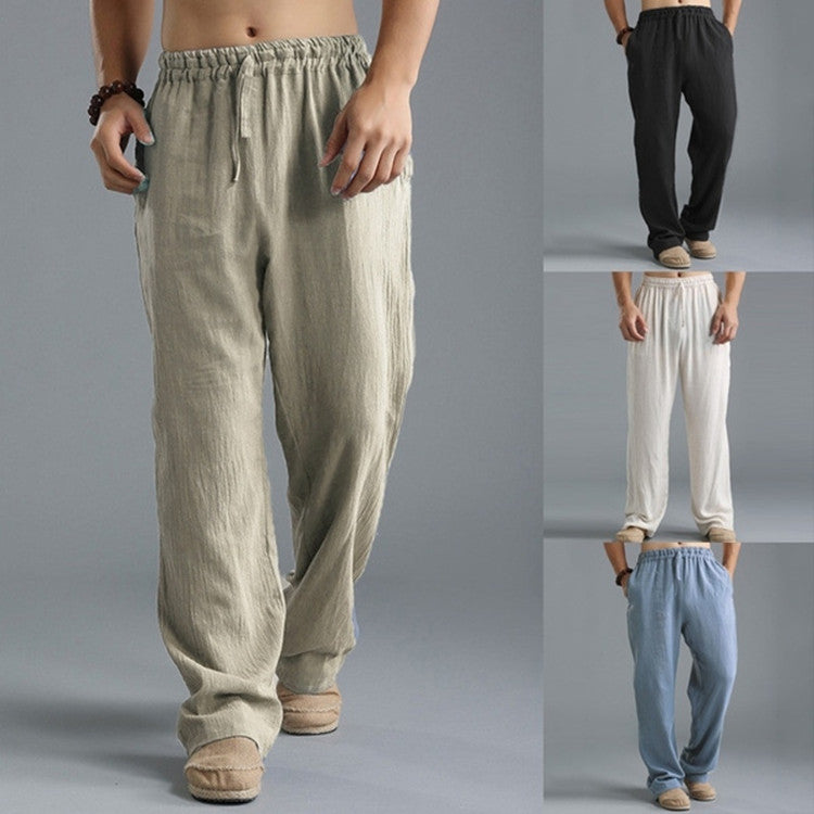 Pantalone ropa informal De algodón y lino