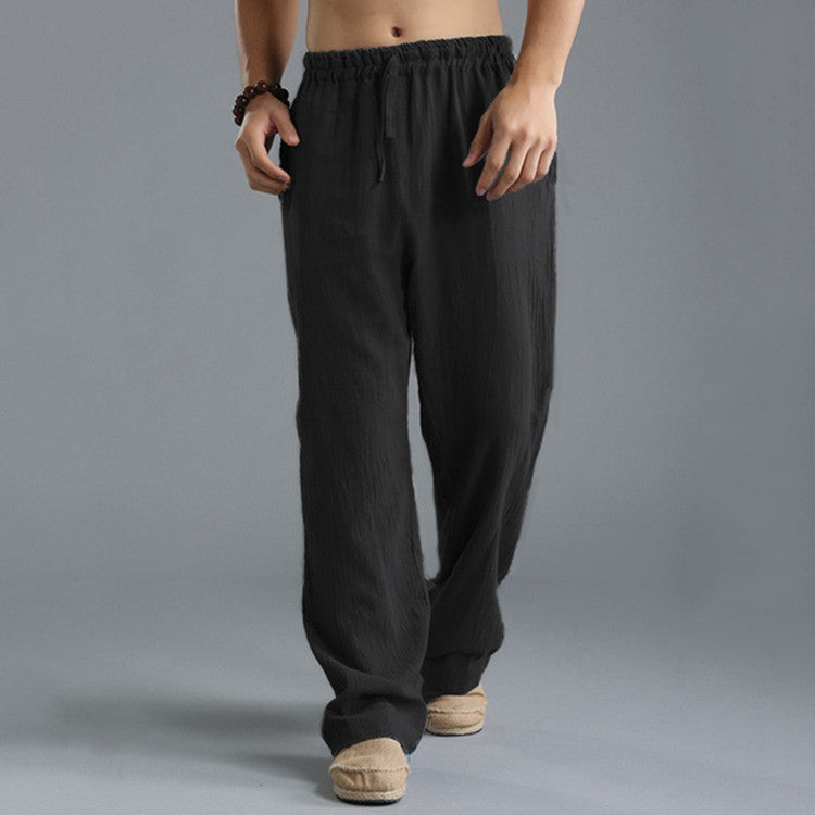 Pantalone ropa informal De algodón y lino