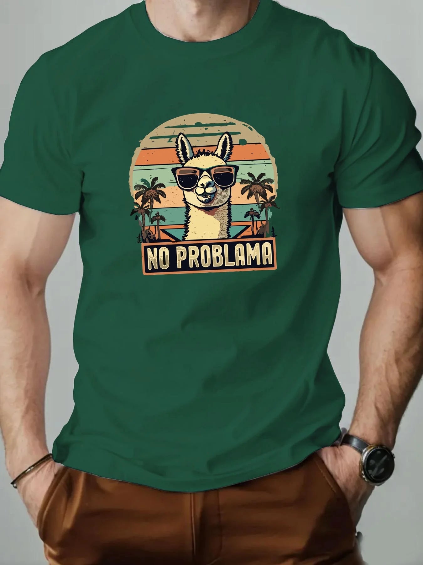 Camiseta 100% de algodón con estampado de Alpaca
