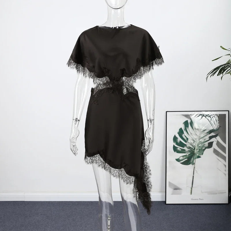 Vestido Sexy de retazos de encaje