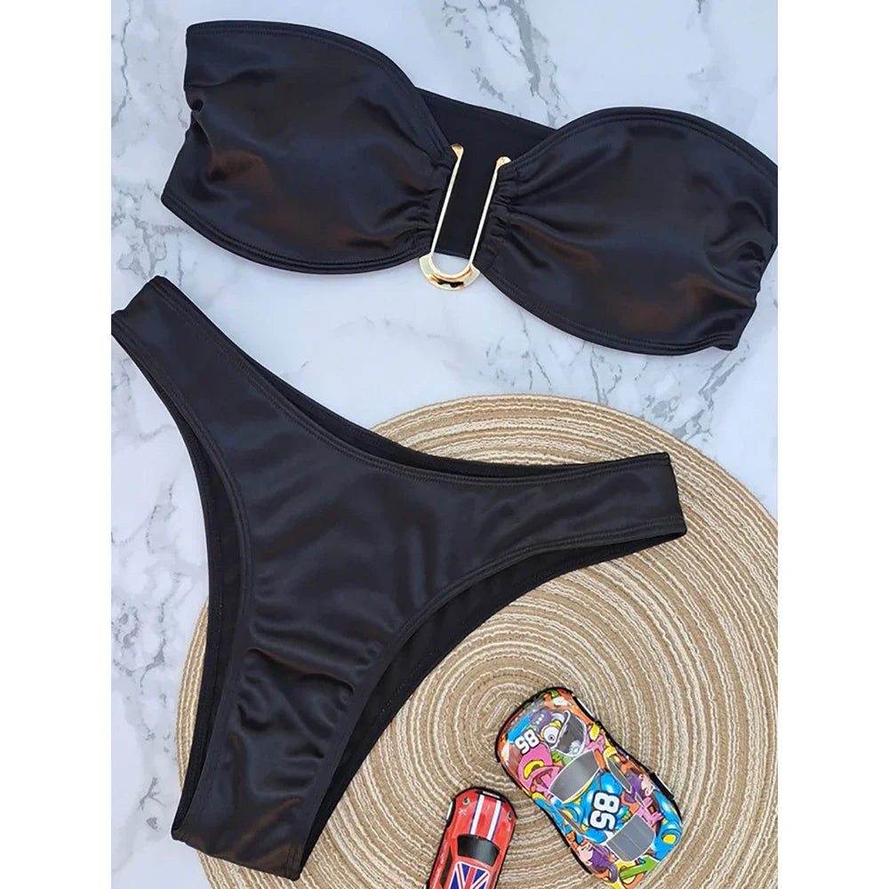 Bikini sin tirantes sexy vacacione