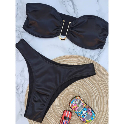 Bikini sin tirantes sexy vacacione