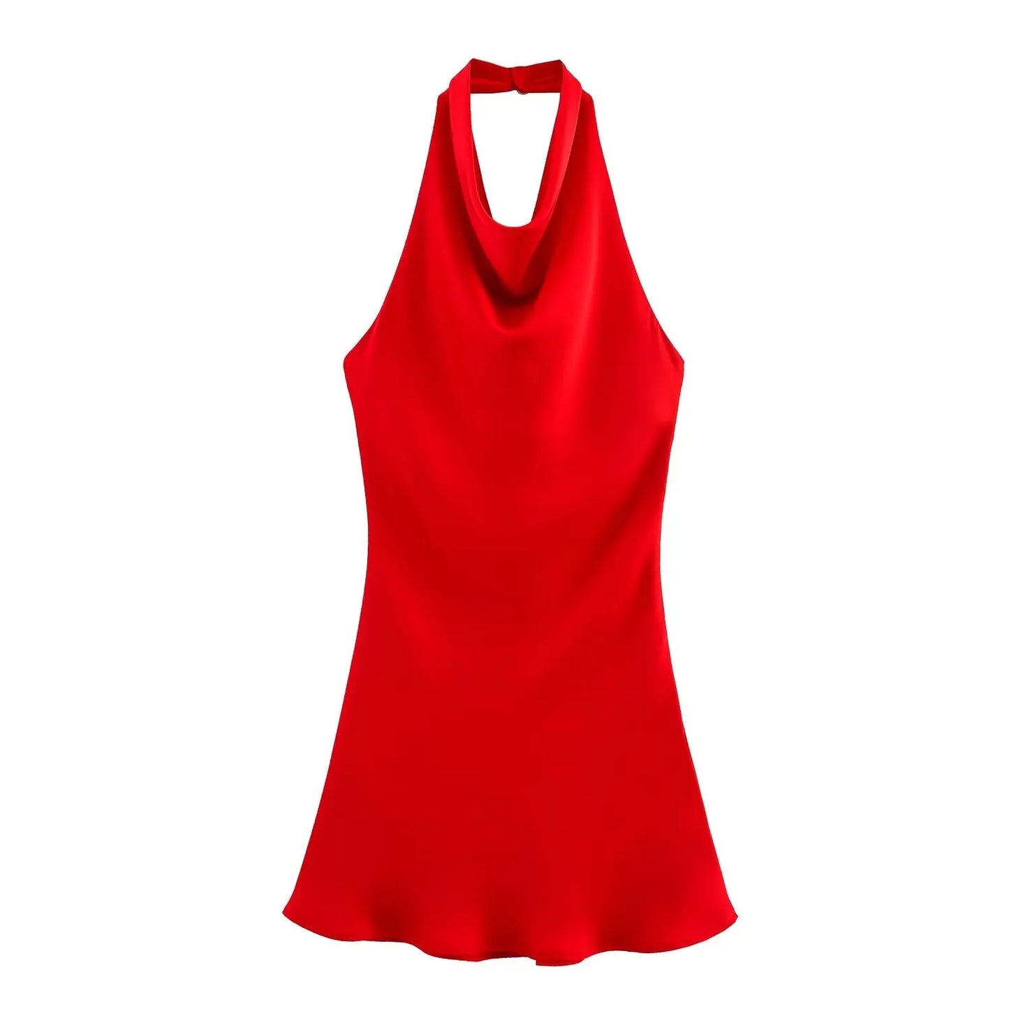 vestido con textura satinada