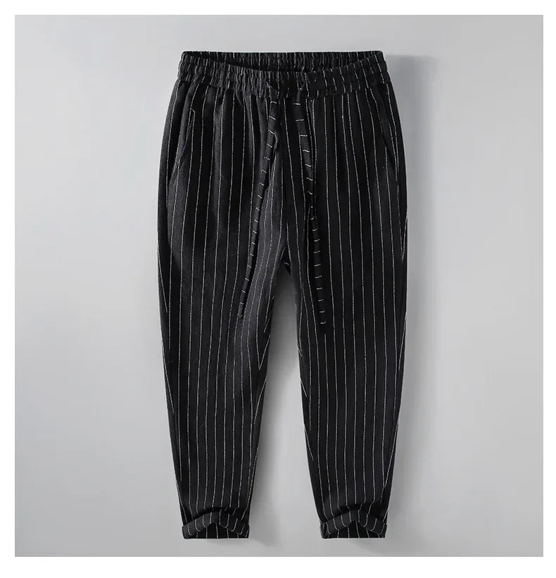 Pantalones de Lino y Algodón Transpirables  Estilo Casual