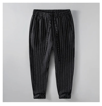 Pantalones de Lino y Algodón Transpirables  Estilo Casual