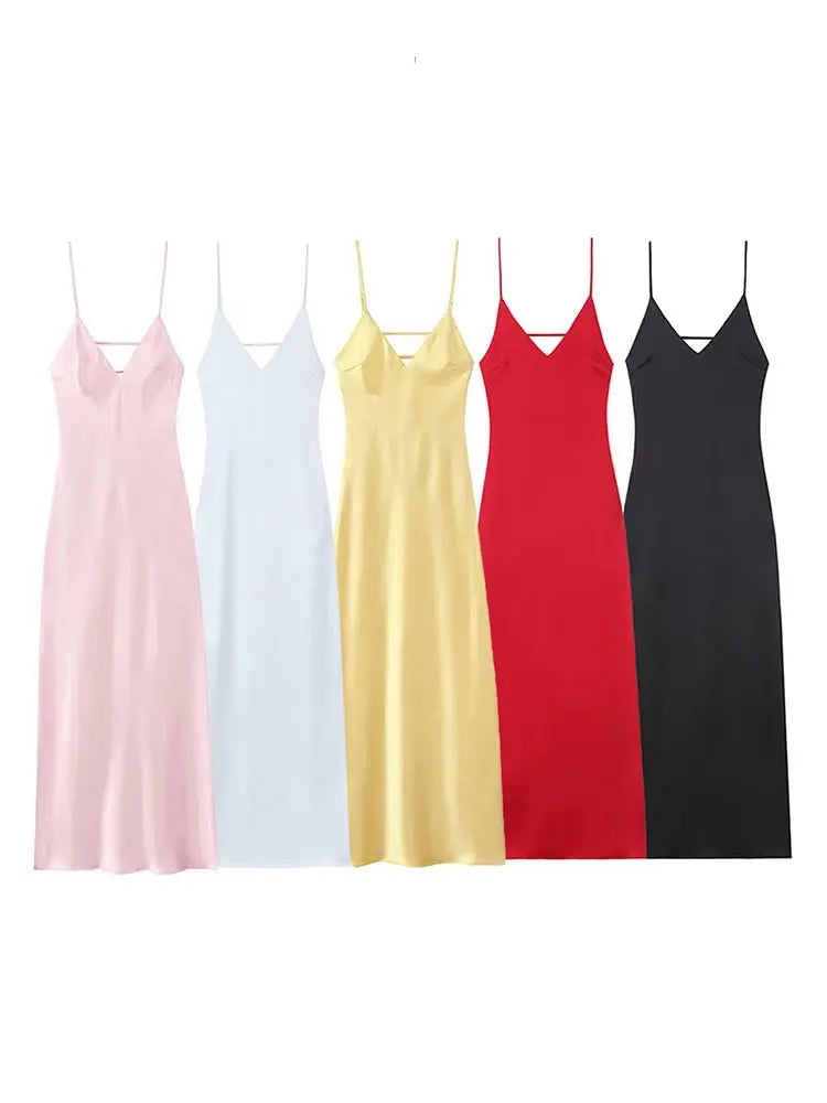 Vestido saten elegante sexy