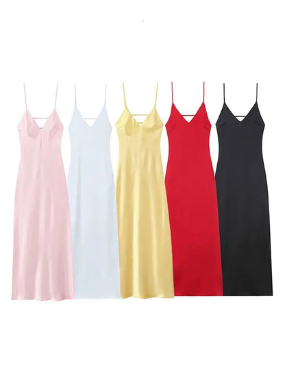 Vestido saten elegante sexy