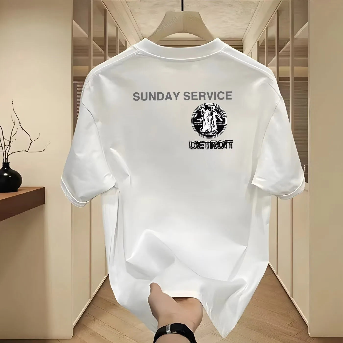 Camiseta Estampada de Estilo Americano 100% Algodón Puro