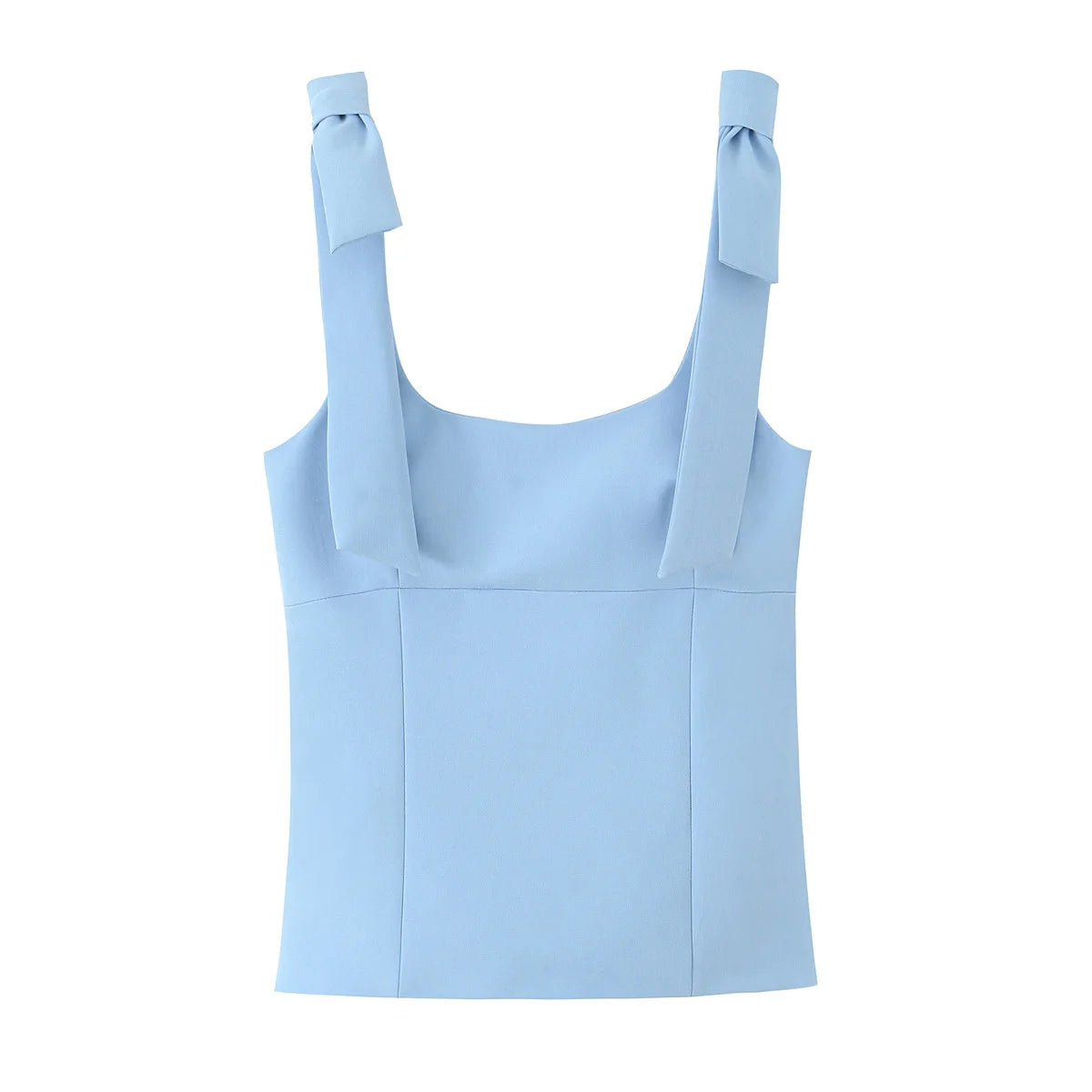 Tops verano Sexy sin mangas arco cuello cuadrado