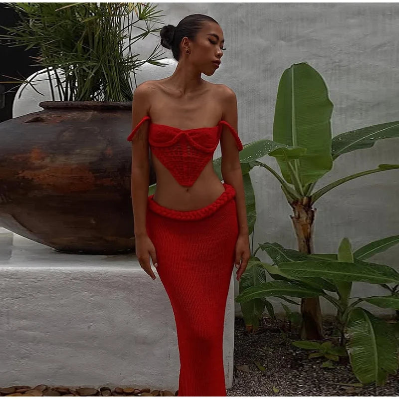 Conjunto informal de dos piezas de punto