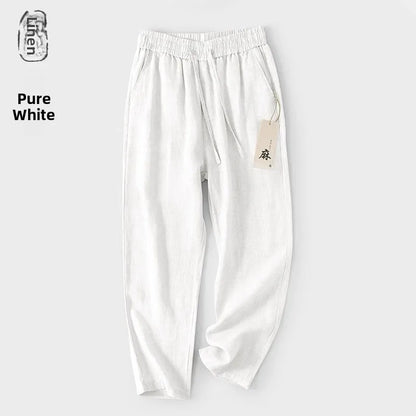 Pantalones de Lino Estilo Chino