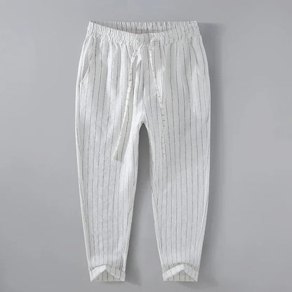 Pantalones de Lino y Algodón Transpirables  Estilo Casual