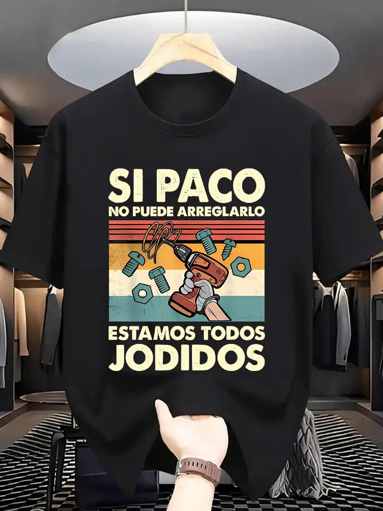 Camiseta casual estampada para hombre, hecha de 100% algodón