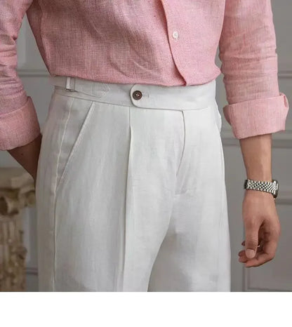 Pantalones italianos de Nápoles 100% de lino