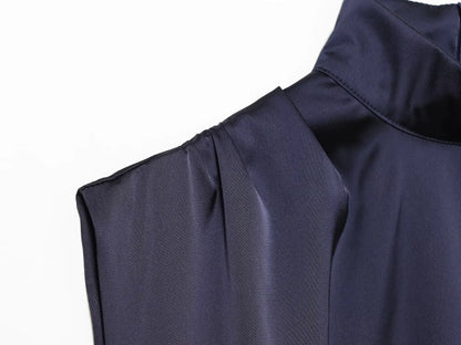 satin dress, back zipper hem