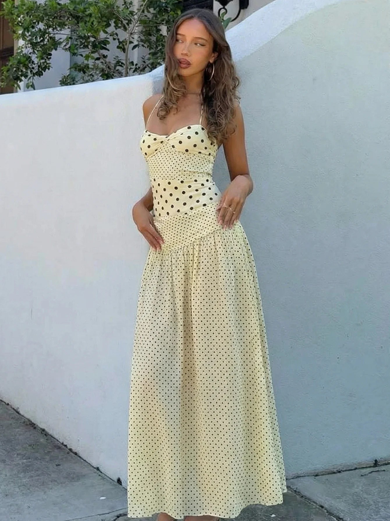 Vestido dulzura elegante lunares
