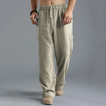 Pantalone ropa informal De algodón y lino