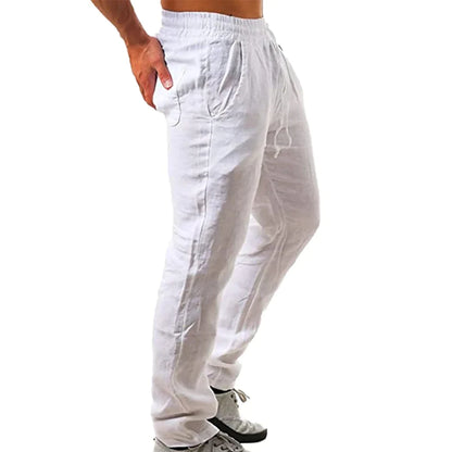Pantalones de lino y algodón