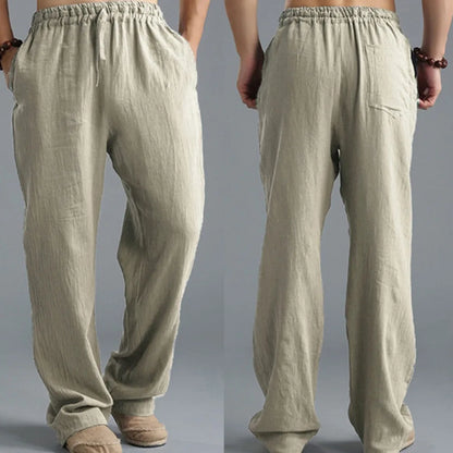 Pantalone ropa informal De algodón y lino