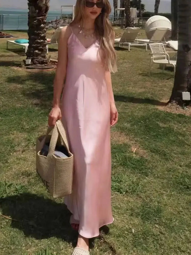 Vestido saten elegante sexy