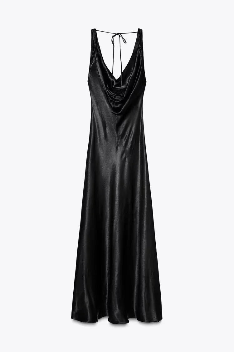 vestido con volantes Casual ajustado sin mangas Midi