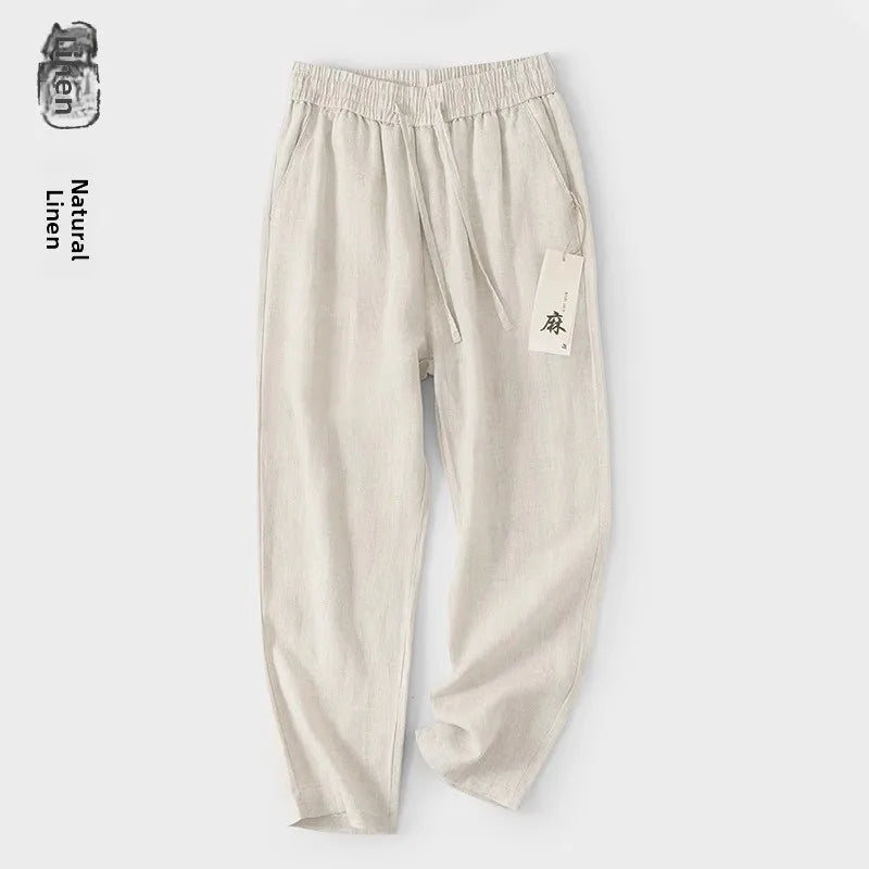 Pantalones de Lino Estilo Chino