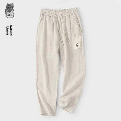 Pantalones de Lino Estilo Chino