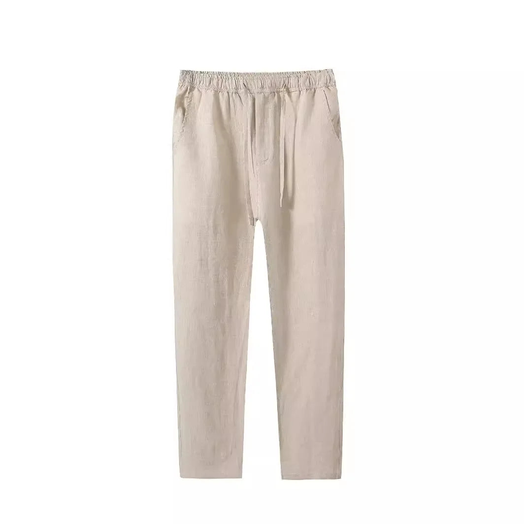 Pantalones casuales de lino  hasta el tobillo