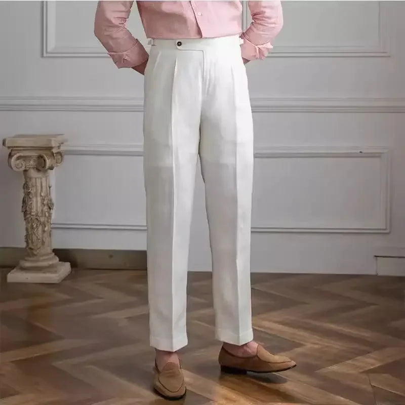 Pantalones italianos de Nápoles 100% de lino