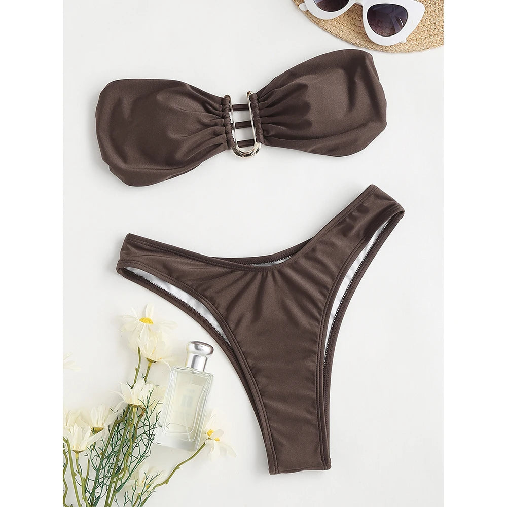 Bikini sin tirantes sexy vacacione