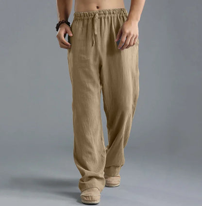 Pantalone ropa informal De algodón y lino
