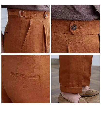 Pantalones italianos de Nápoles 100% de lino