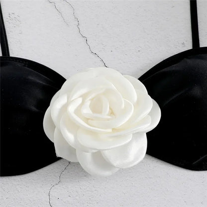 Bikini Bandeau Floral con Cordones 2026 | Corte Brasileño | Kaivowear