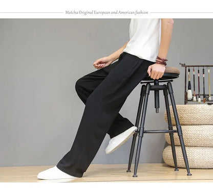 Pantalones de Lino para  Corte Recto, Cintura Elástica