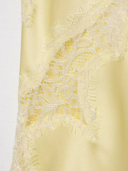 Lace-paneled camisole tops