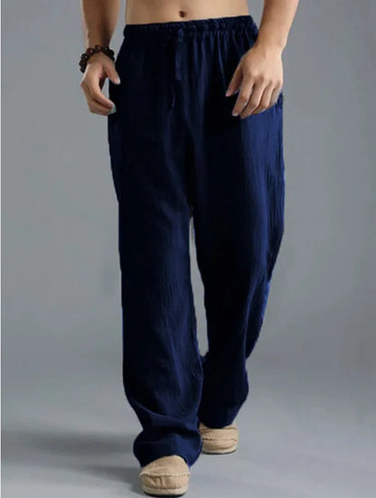 Pantalone ropa informal De algodón y lino