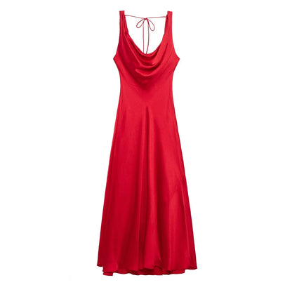 vestido con volantes Casual ajustado sin mangas Midi
