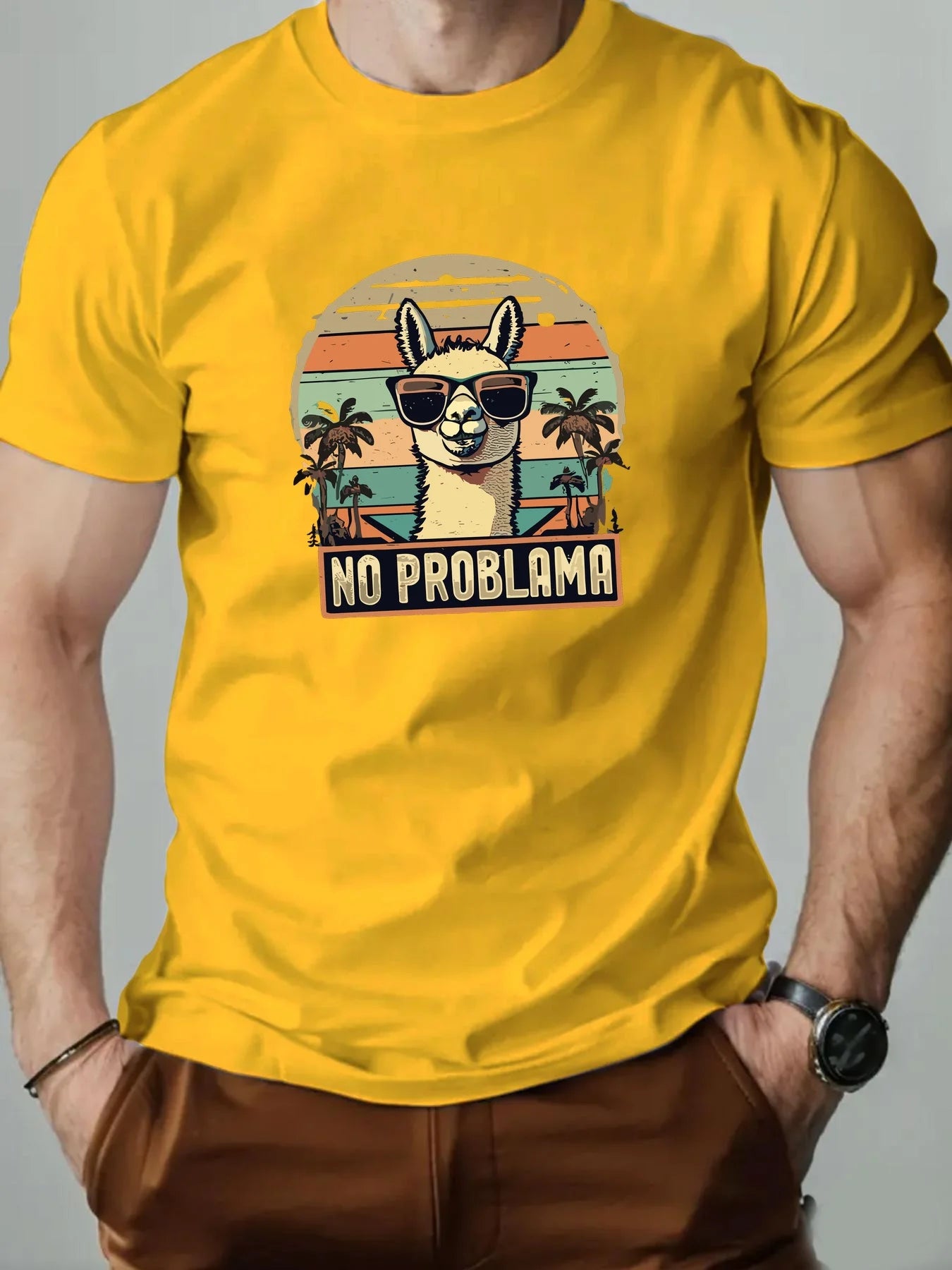 Camiseta 100% de algodón con estampado de Alpaca