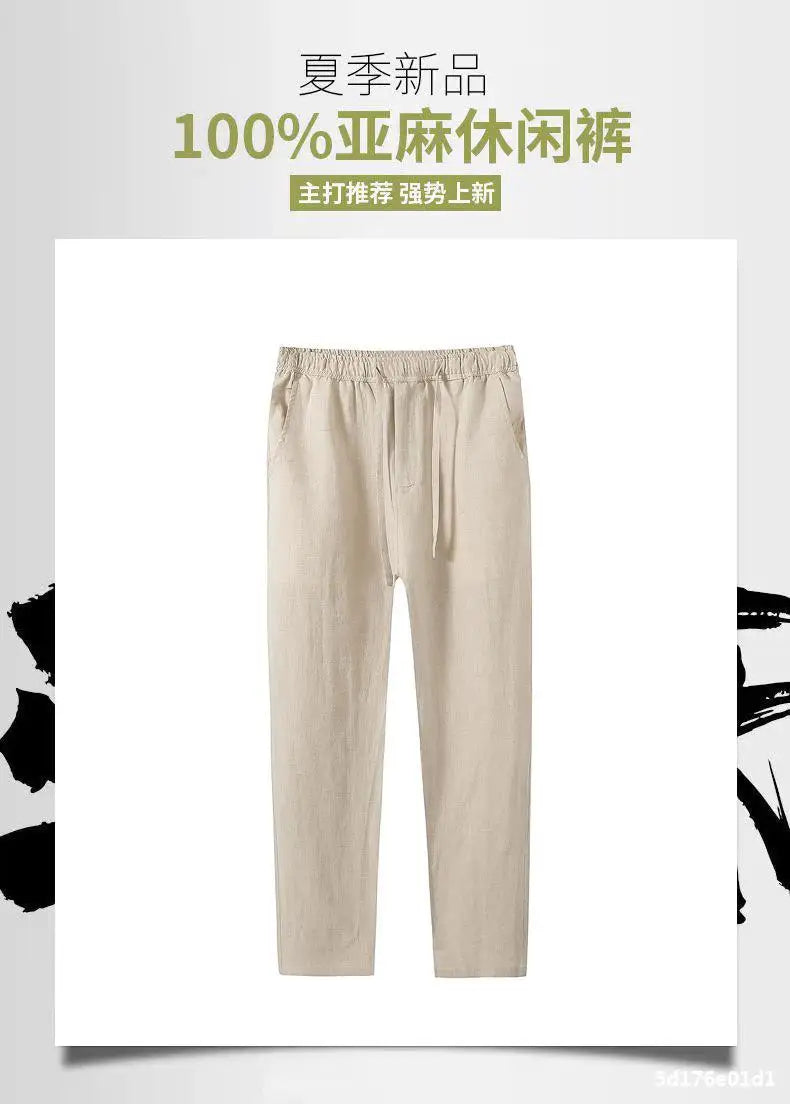 Pantalones casuales de lino  hasta el tobillo