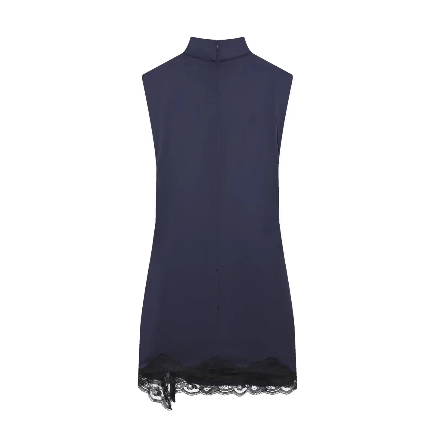 satin dress, back zipper hem